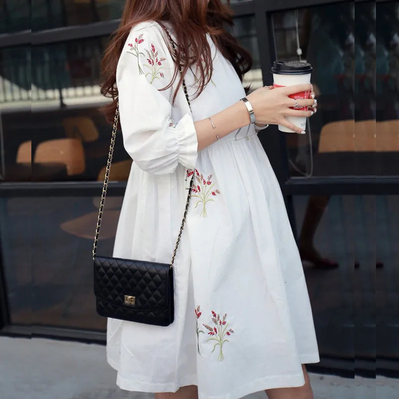 Maternity Clothing China Casual Floral Dress Cotton Loose for Pregnant Women Clothes Pregnancy 240318