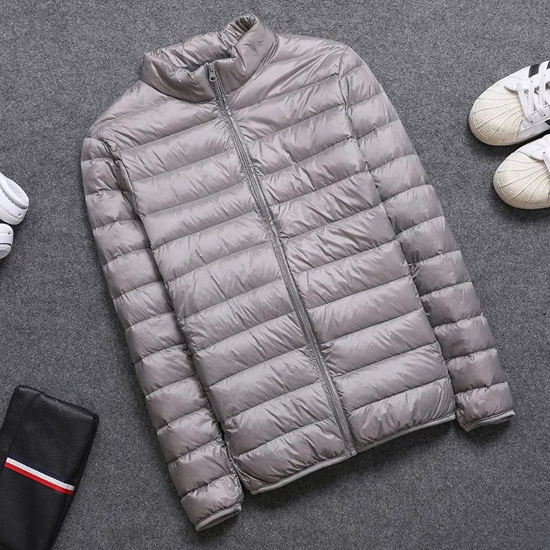 SpringAutumn Mens Slim Jackets Fashion Lightweight Portable Stand Collar Plus Size 5XL Male Duck Down Coats Clearance Sale 241024