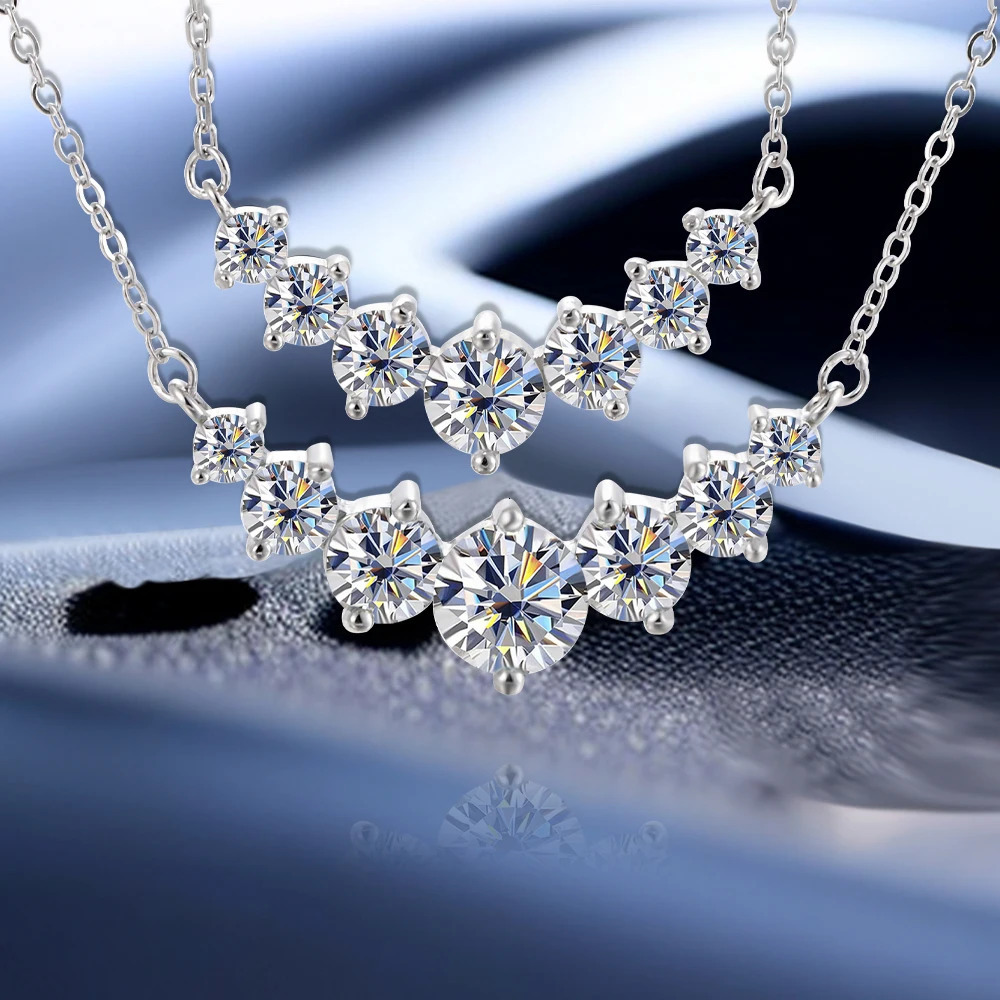 URMYLADY Necklace for Woman Wedding Fine Jewely with Certificates 925 Sterling Sliver Plated 18k White Gold 241031