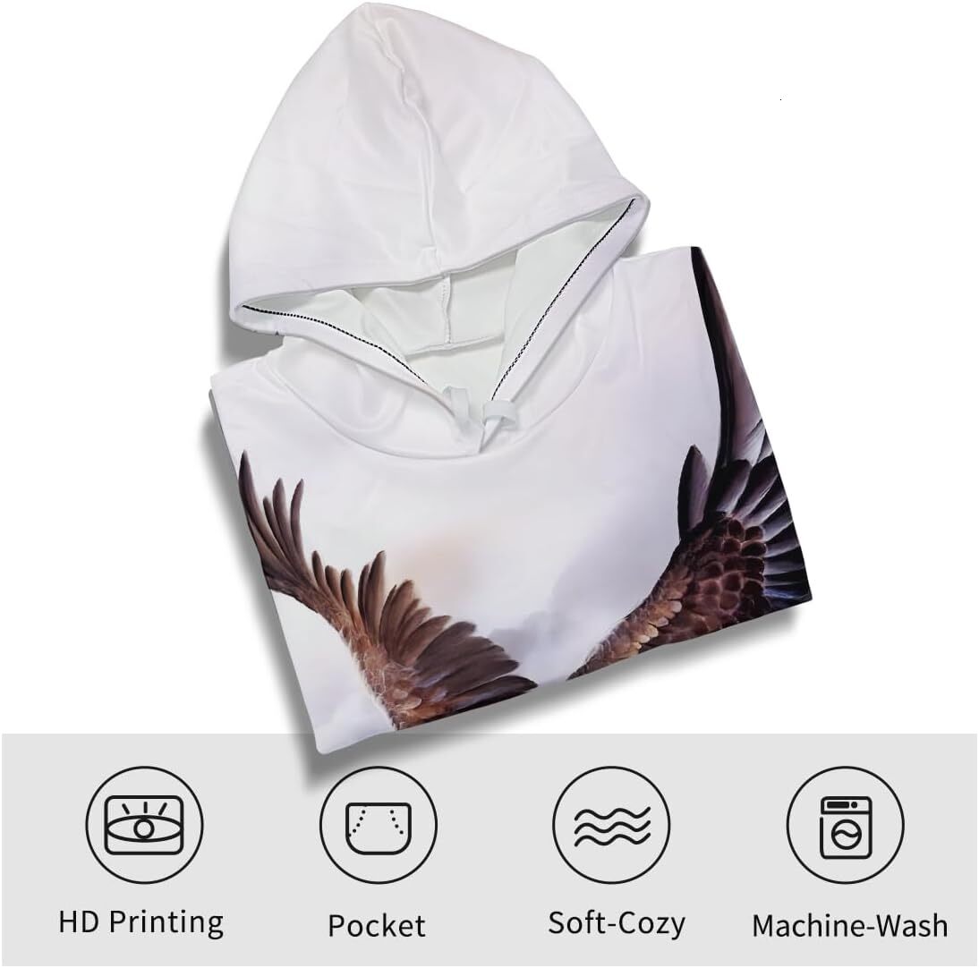 Hoodie for Mens Womens Novelty Bald Eagle Cool hoodies 3D Print Graphic Hoodies Sweatshirt Graphic Hoodies sweatshirt Creative fashion Pullover Long S