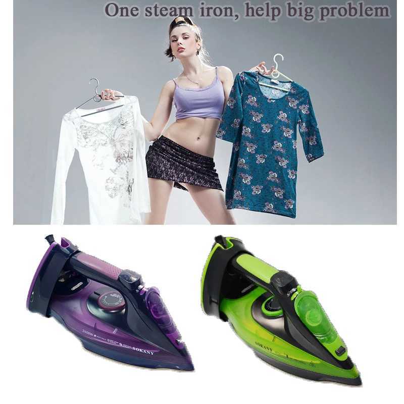 Electric steam iron with adjustable thermostat control wireless handheld steam iron used for clothing rodless soleplate iron Y241101