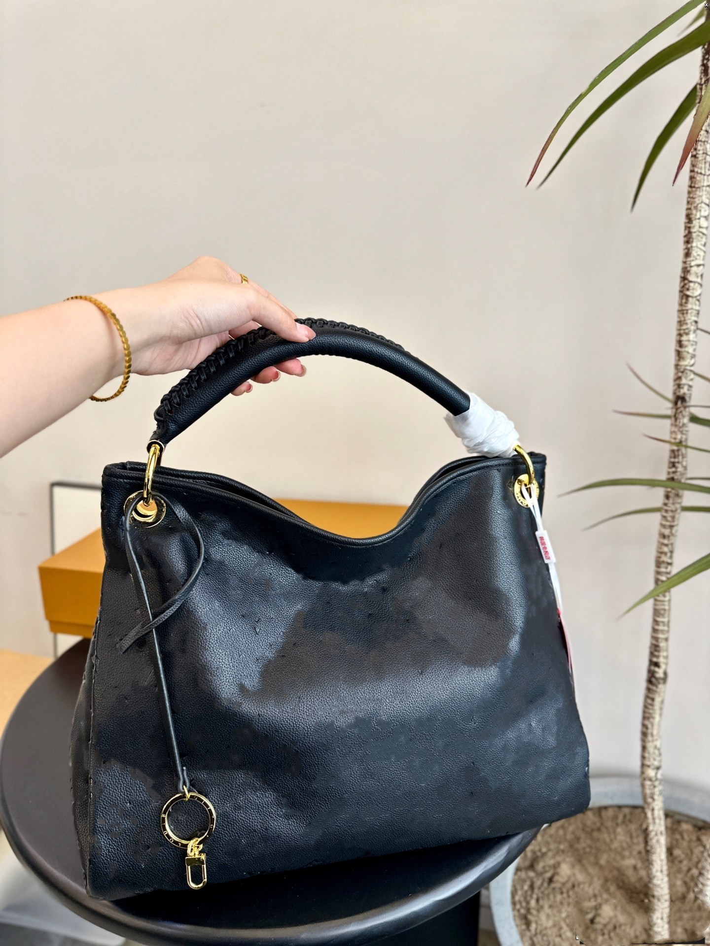 Designer ARTSYS handbag women's woven handle fashionable embossed shopping bag women's coin wallet large capacity shoulder bag metal lifting ring