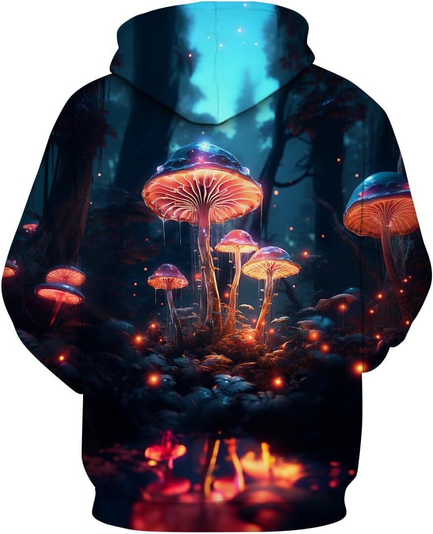 Hoodie for Mens Womens Funny Mushroom Hoodie Fungi Graphic Creative fashion cool Sweatshirt Graphic Hoodies sweatshirt Pullover Long Sleeve