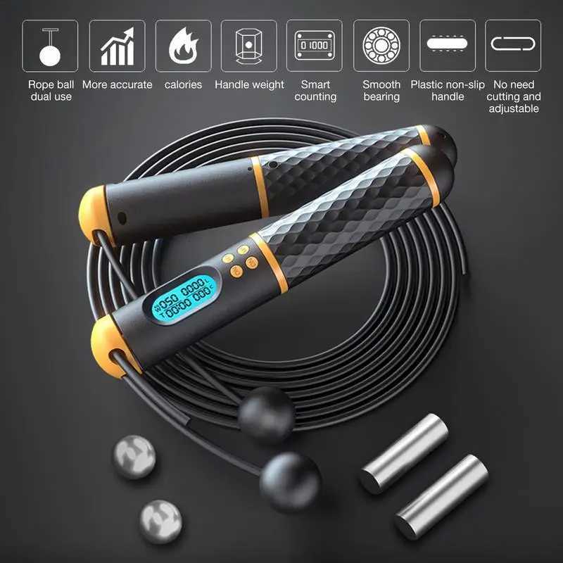 2-in-1 multifunctional speed sliding rope with digital counter professional ball bearings and anti slip manual speed sliding rope accessoriesW241101