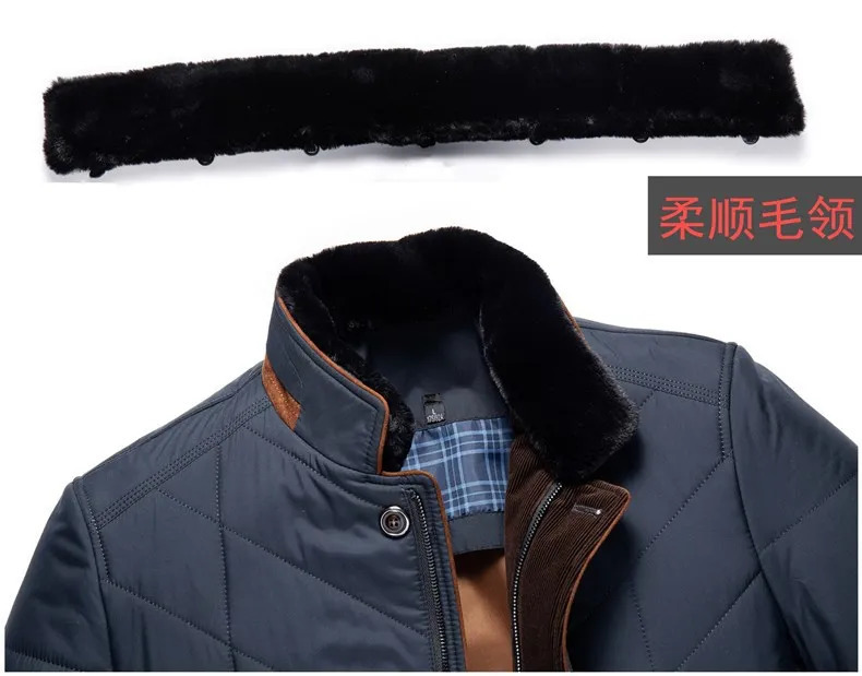 Winter Jackets for Men Coat Middleaged Business Short Parkas Solid Fur Collar Cotton Padded Jacket Keep Warm Fashion 241031
