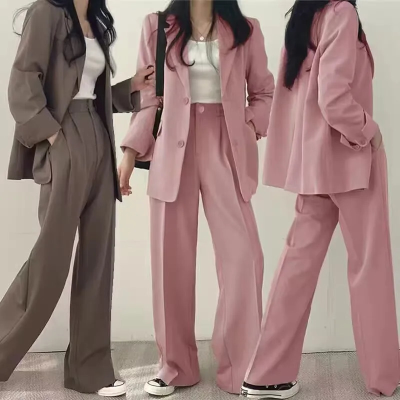 Fall Fashion Long Sleeve Blazer Mujer Pant Sets Blazers Women Casual Womens 2 Piece Outfit Set Suits Outwear 240329