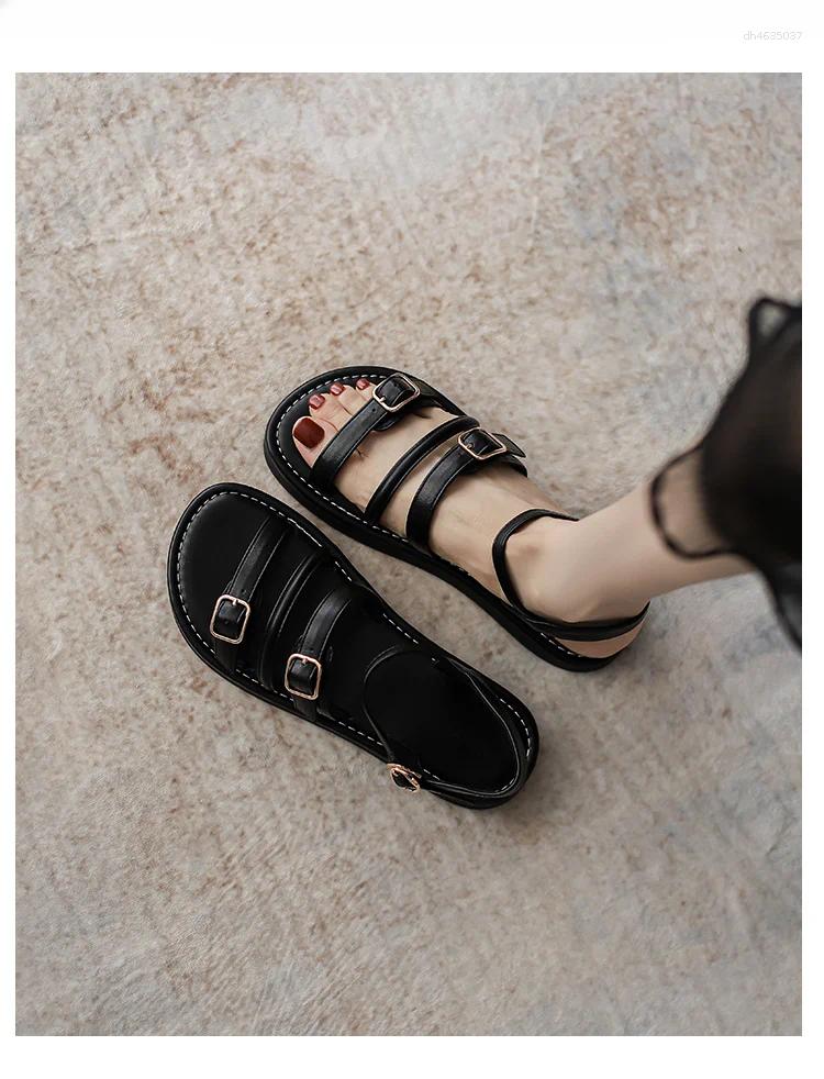 Sandals Summer Women's Shoes Open Toe Casual Gladiator Retro Low Heels hurenlakeshoes hurenlakeshoes