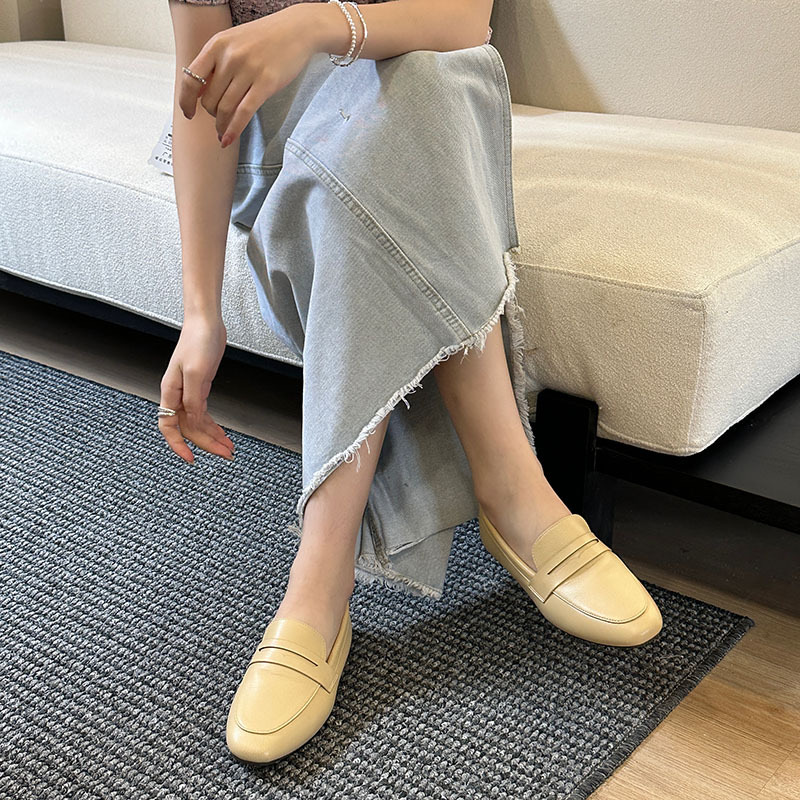 moccasins soft Korean 80187 designer cowhide flat shoes black/white genuine leather espadrilles women casual loafers