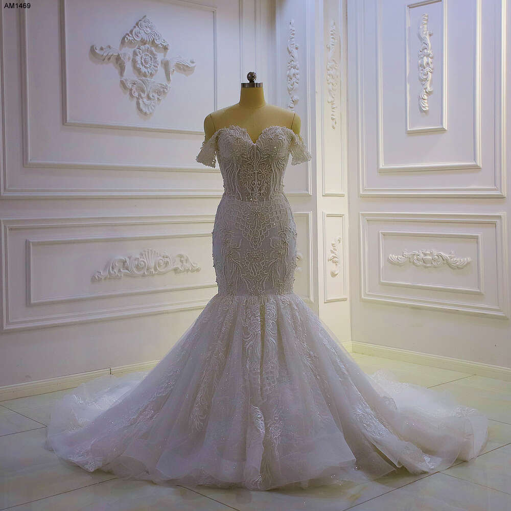 Off The Shoulder Sweetheart Royal Lace Mermaid Wedding Dress