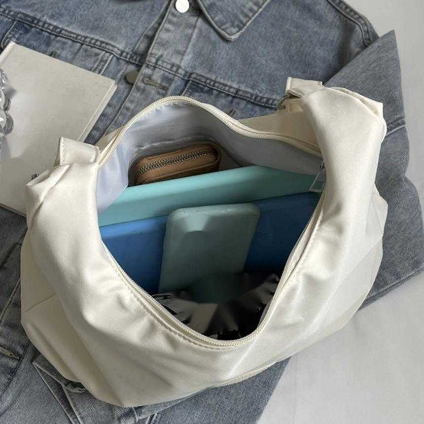 Shoulder Bags Tote Bag Large Capacity Trendy Autumn Simple Solid Color Shoulder Bag Commuting Student Class Fashionable Crossbody Bag 241015