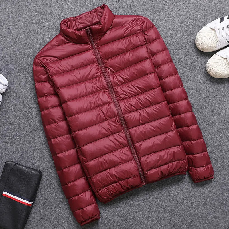 SpringAutumn Mens Slim Jackets Fashion Lightweight Portable Stand Collar Plus Size 5XL Male Duck Down Coats Clearance Sale 241024
