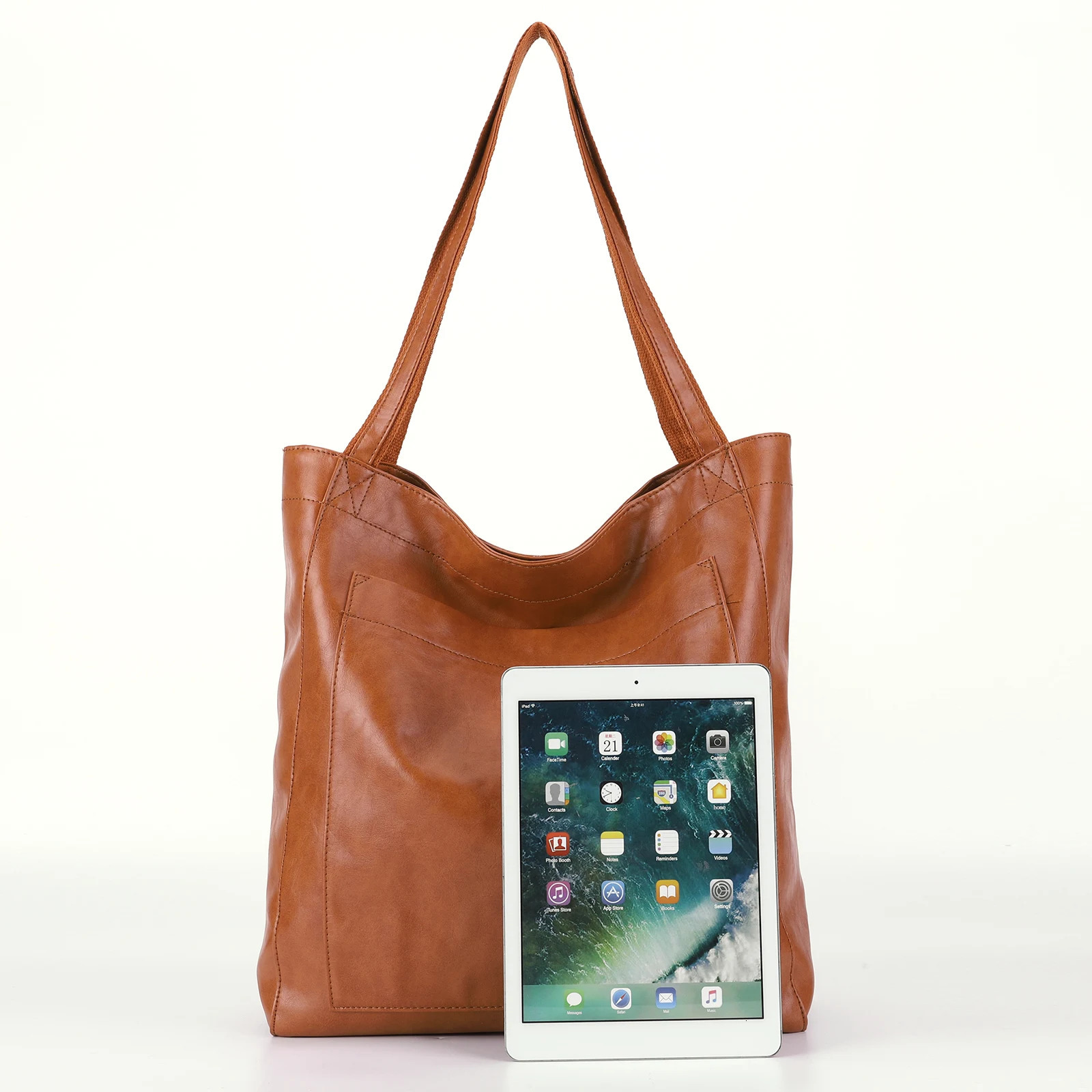 Large Capacity Women Tote Bag Fashion Underarm Pouch Soft Pu Leather Shoulder Retro Crossbody Casual Portable Handbags 241029