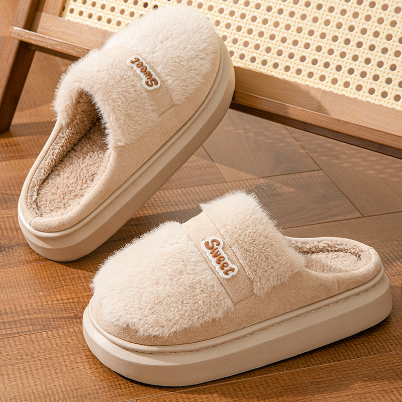 free shipping designer shoes mens flat sandals for women furry fur fluffy winter cotton warm soled thick plush slippers sliders slide