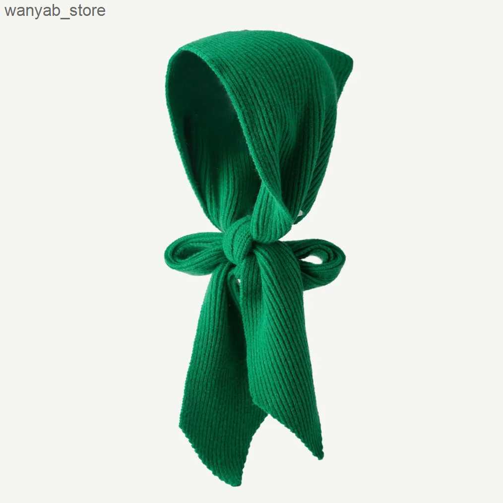 Wide Brim Hats Bucket Hats Korea Hat and Scarf Set Knitted Hooded Shawl Balaclava Hat Winter Thicken Keep Warm Scarf Wool Pullover Hat Gothic Accessor