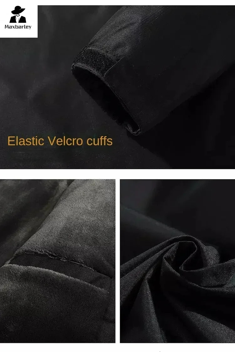 Winter Fleece Jacket Men Casual Thicken Warm Cotton Padded Mens Fashion hooded Outdoor windproof Coat Parkas Plus Size 241029