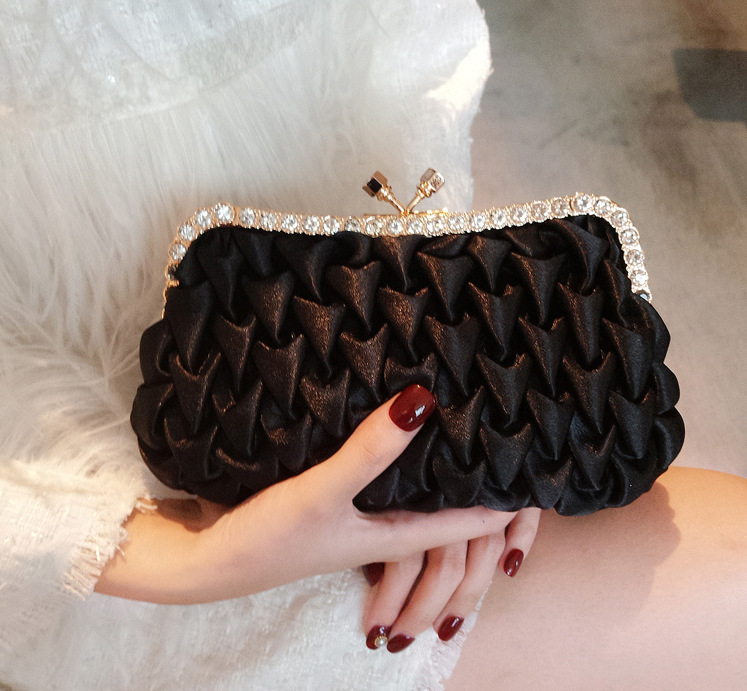 New social socialite with temperament, rhinestone silk banquet bridesmaid handbag, wedding bag
