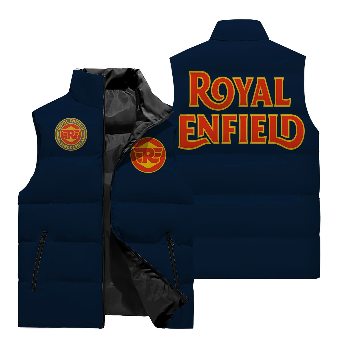 Oversized jacket down vest sleeveless zipper coat winter mens fashionable and warm thick stand up collar dow 241024