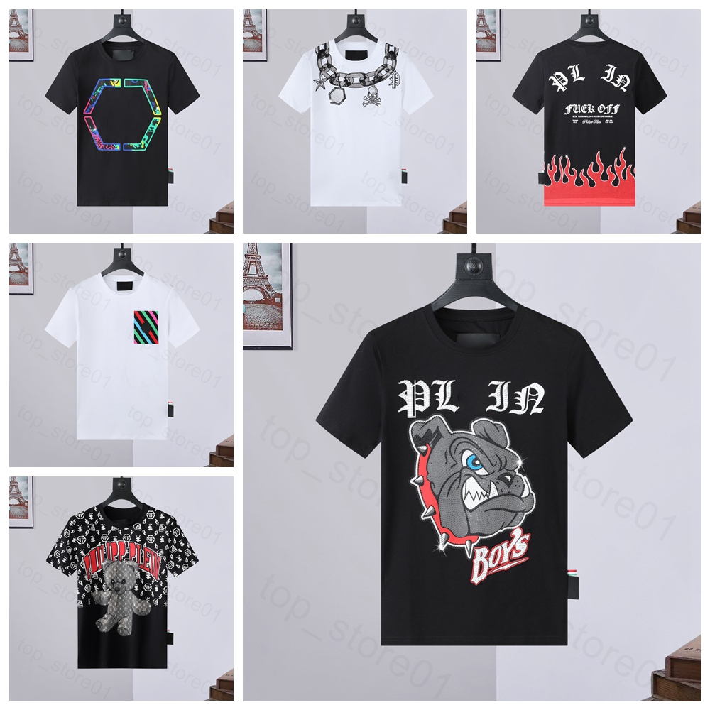 5A Mens tshirt PP Skull Diamond t shirts Germany brand Luxury designers letter 3D Dollar bear printing polos Mens Tshirts Women Skulls 24ss Tee shorts hoodie tops 01