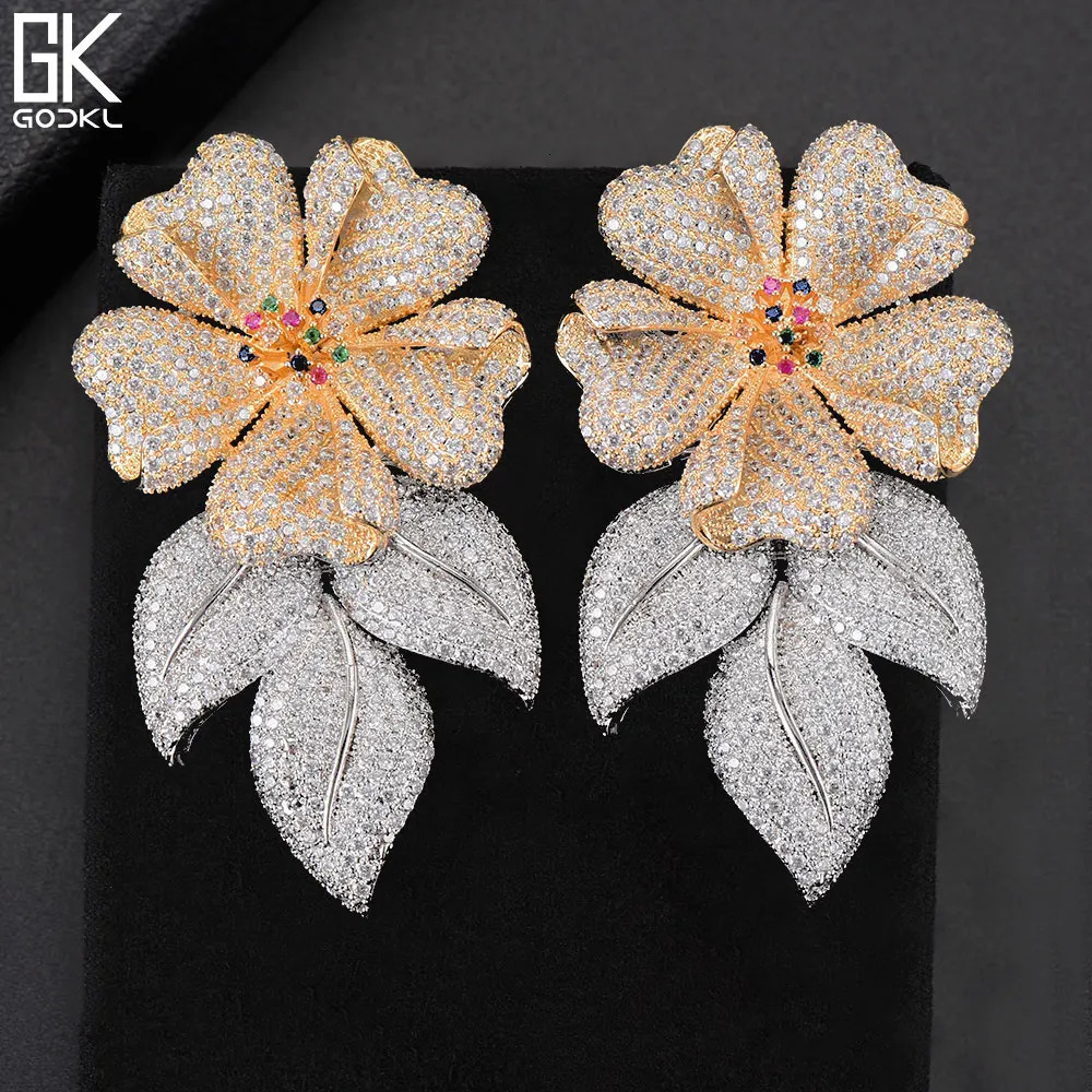Misvikki Large Pendant Earrings Miniature Cubic Zirconia Pave Womens Wedding Bridal Party Engagement Jewelry Party Gifts 241031
