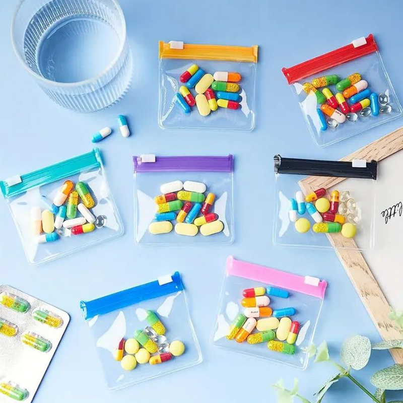 Spot EVA jewelry, jewelry protein powder packaging bag, portable sealed pocket, colorful pill storage zipper bag