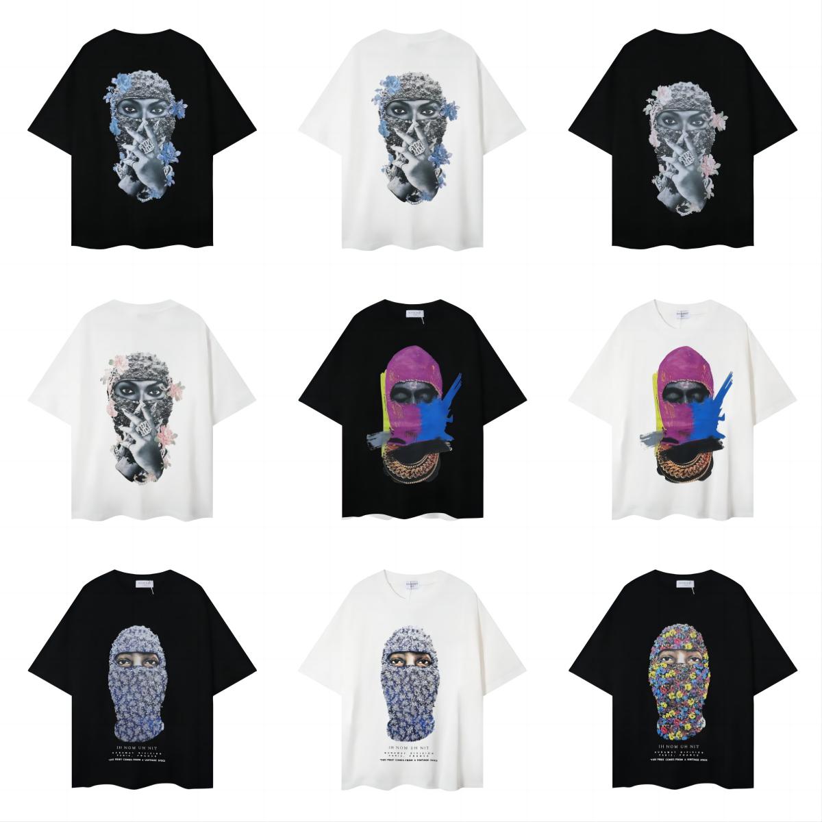 2024 Brand Designer Mens T-Shirts IH NOM UH NIT Letter Masked Printed Casual Short Sleeve Men Women 100% Cotton Loose Comfortable T Shirt Size S-XL AB