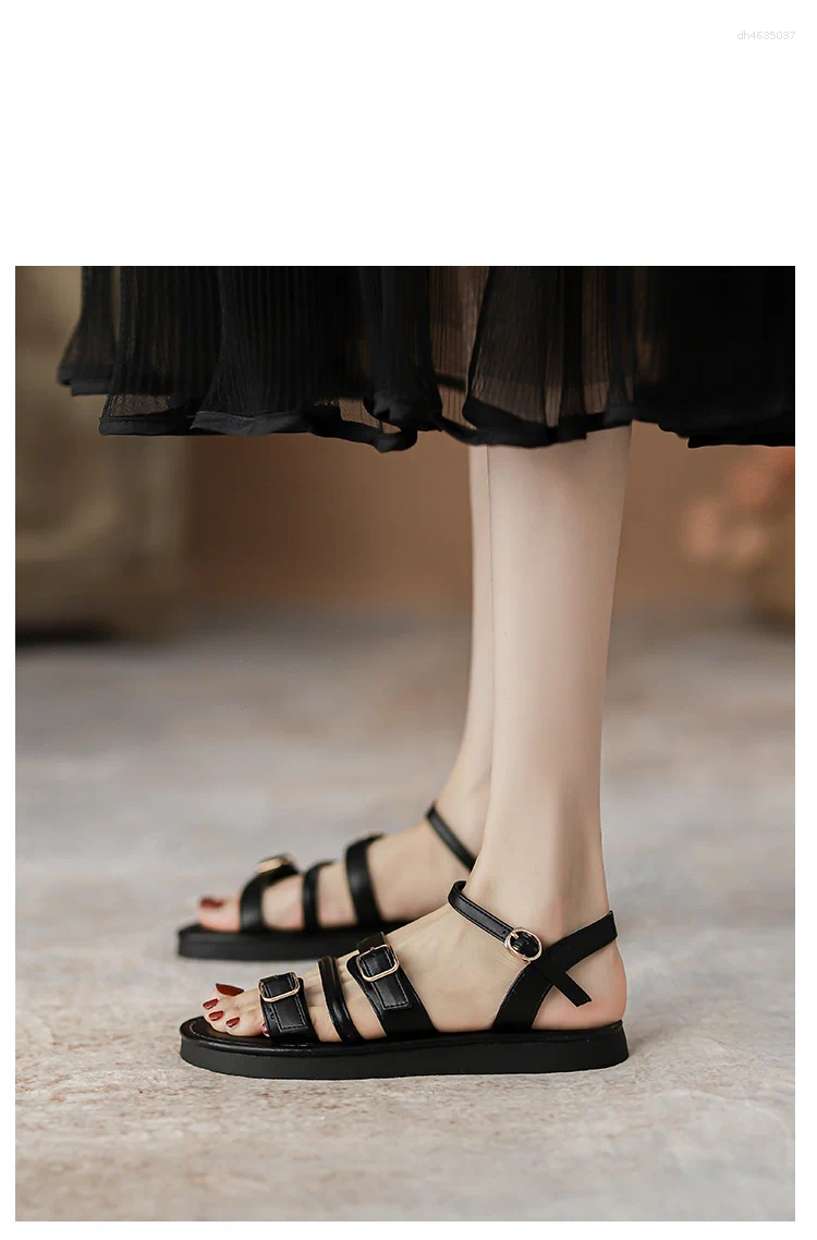 Sandals Summer Women's Shoes Open Toe Casual Gladiator Retro Low Heels hurenlakeshoes hurenlakeshoes