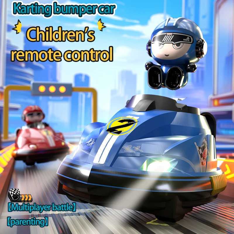 Free shipping 2.4G remote control with sic light -up bumper RC combat car set 2 players toys childrens gifts