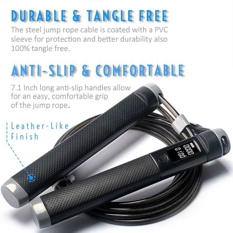 KYTO Jump Rope Digital Counter Used for Indoor/Outdoor Fitness Training Boxing Adjustment Calories Jump Rope TrainingW241101