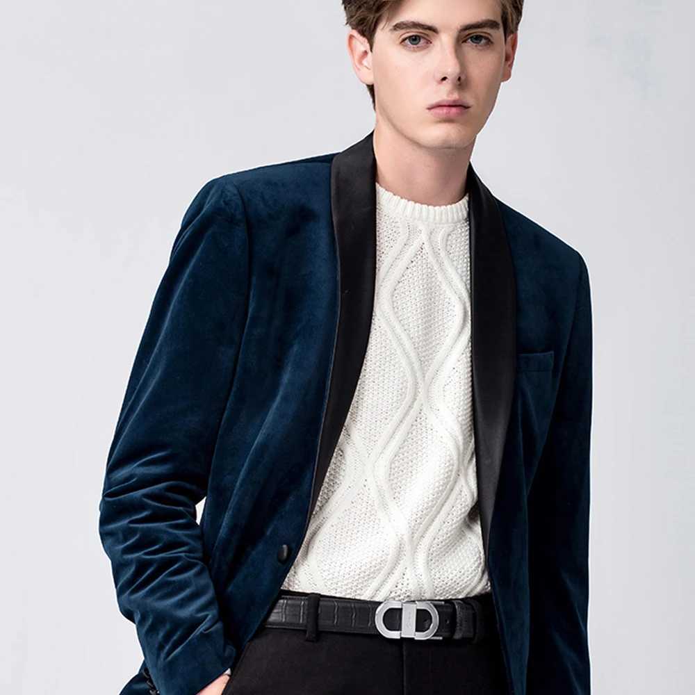 Belts Ciartuar leather mens designerherhjn gold wedding metal casual black belt Q240401
