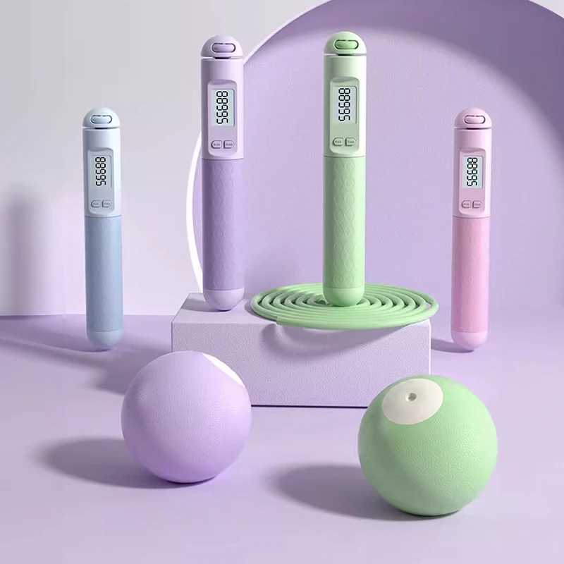 Counting Jump Rope Ball Anti slip Hand Rope Household Weighing Jump Rope Indoor and Outdoor Use Portable Weight Loss RopeW241101