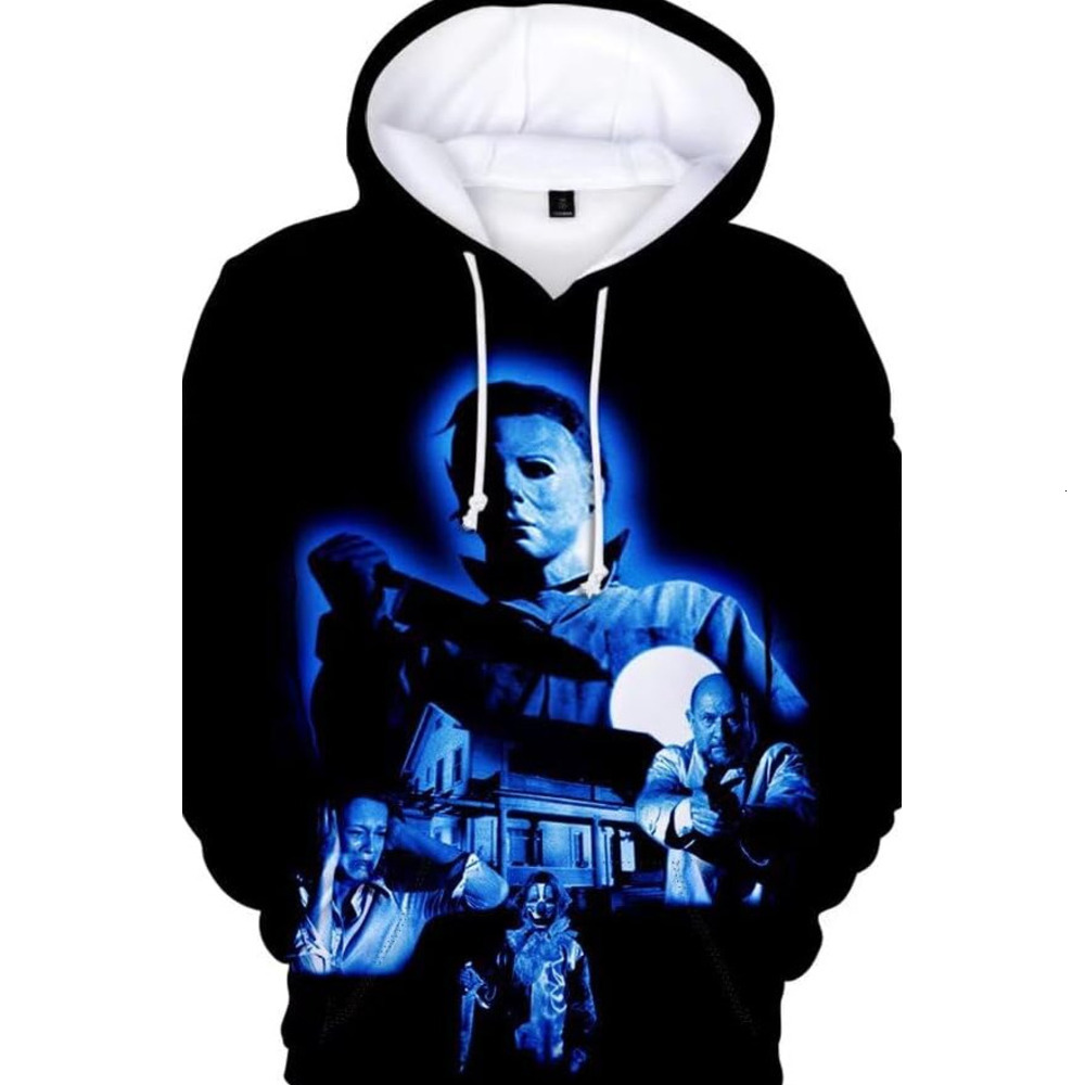 Hoodie for Mens Womens Michael Myers Hoodie Horror Movie Cosplay Costume 3D cool Pullover Sweatshirt Graphic Hoodies Creative fash sweatshirt Pullover