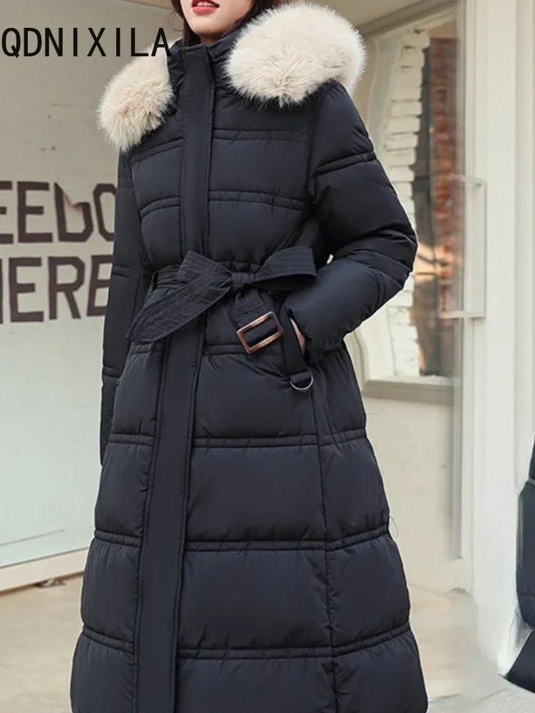 Fashion Parkas for Women Korean Casual Jackets Elegant Oversized Coats Thicken Warm Long Sleeve Top Autumn Winter 2024 241031
