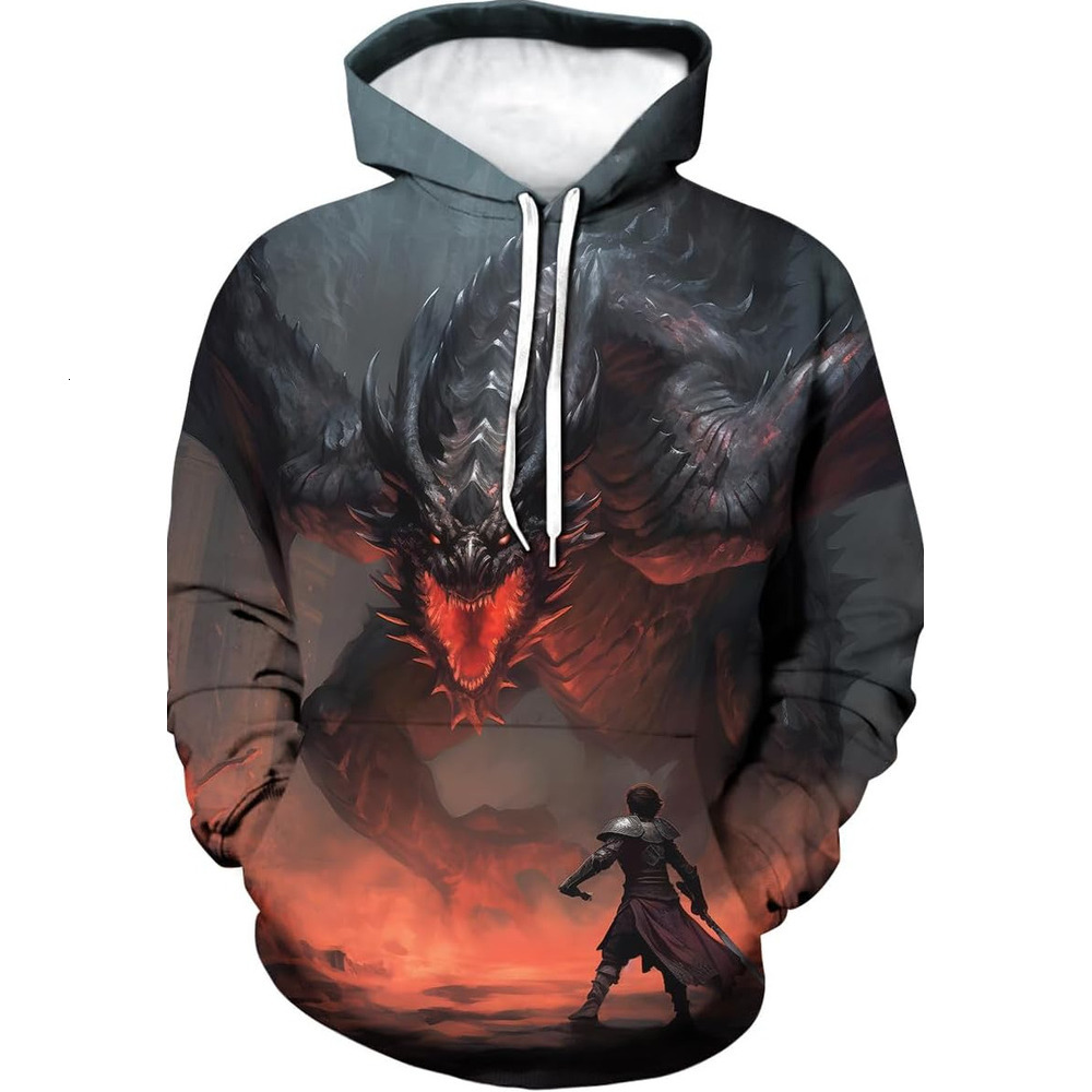 Hoodie for Mens Womens Mens Animal Shirt Retro Dragon 3D Printing Graphic Sweatshirts Graphic Hoodies sweatshirt Fashionable and Warm cool