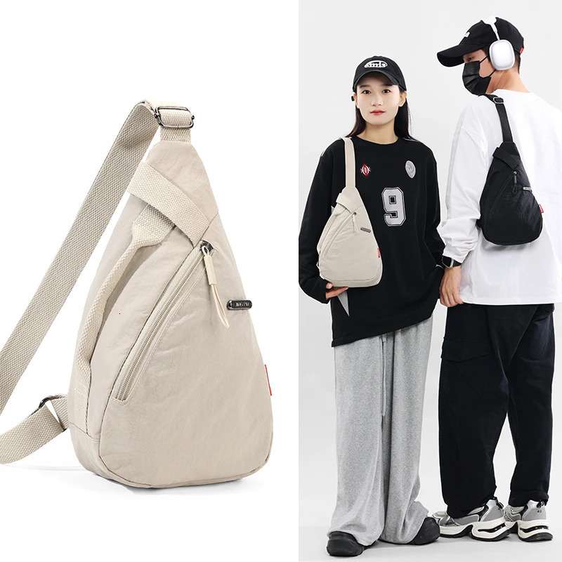 Nylon zipper selling waist bag solid color casual luggage soft neutral style cross body bag 241031