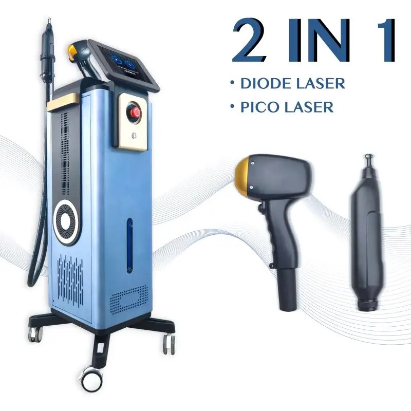 2024 Professional 2 in 1 Diode Laser 3 Wavelengths 755 808 1064Nm Permanent Diode Laser Hair Removal Machine