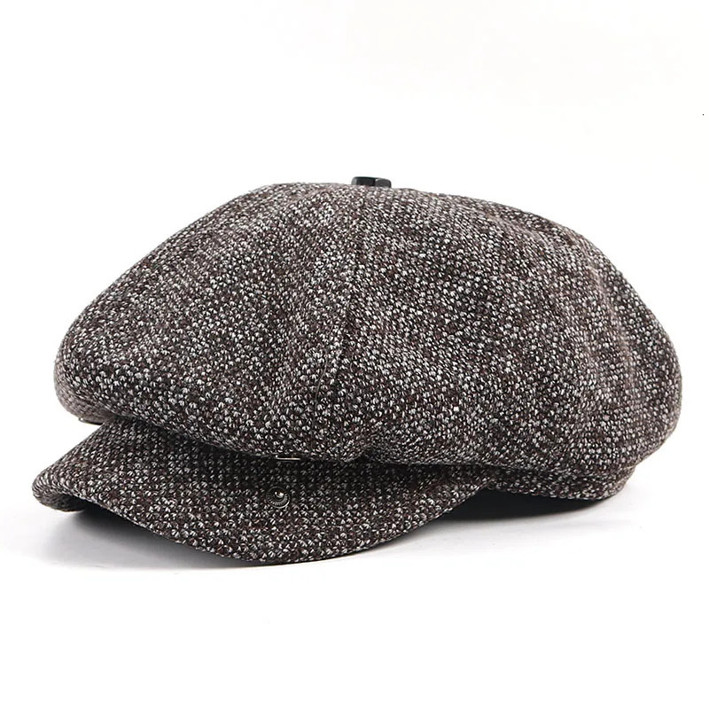 Black sboy Caps Men Autumn Beret Hat y Blinders Winter 2024 Casual Vintage Mens Warm Knitted Berets 241031
