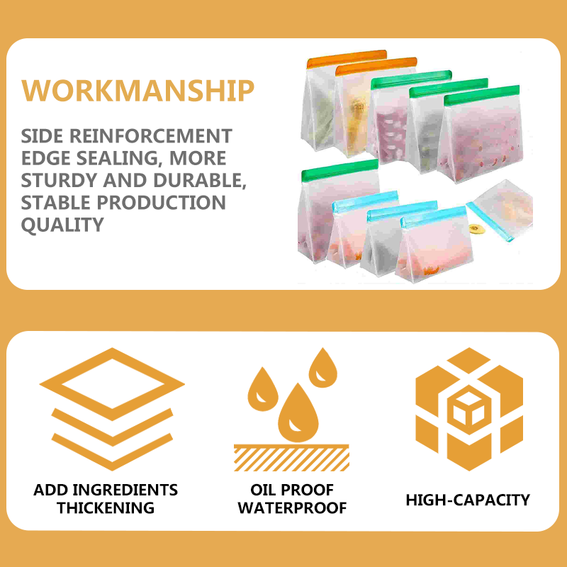 Temu Cross border Foreign Trade Special PEVA Refrigerator Packaging Storage Food Bag Three dimensional Storage Sealed Freshness Bag
