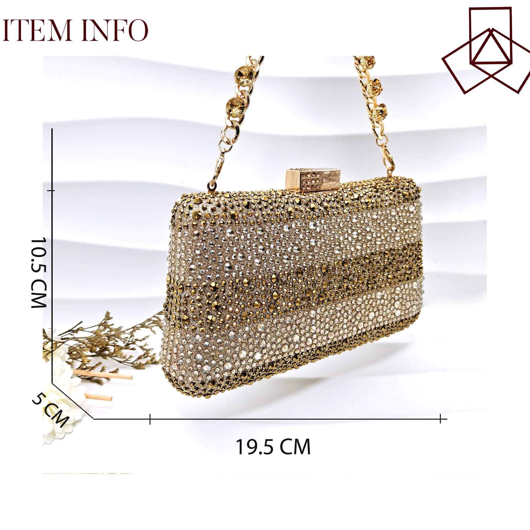 QSGFC INS 2024 Gold Color Elegant Women And Set Hollow Rhies High Heels Wedges Shoes Matching Bag 241110
