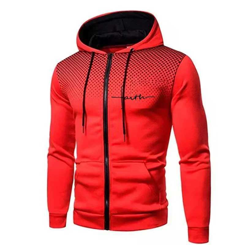 New Trend Mens Hoodies Autumn Long Sleve Hoodies Mens T-shirts Casual Zipper Jackets X241031