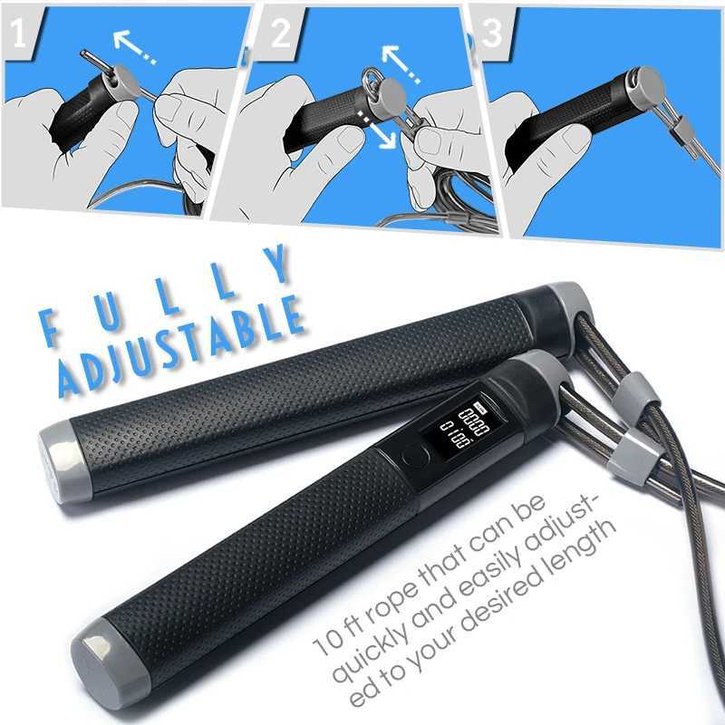 KYTO Jump Rope Digital Counter Used for Indoor/Outdoor Fitness Training Boxing Adjustment Calories Jump Rope TrainingW241101