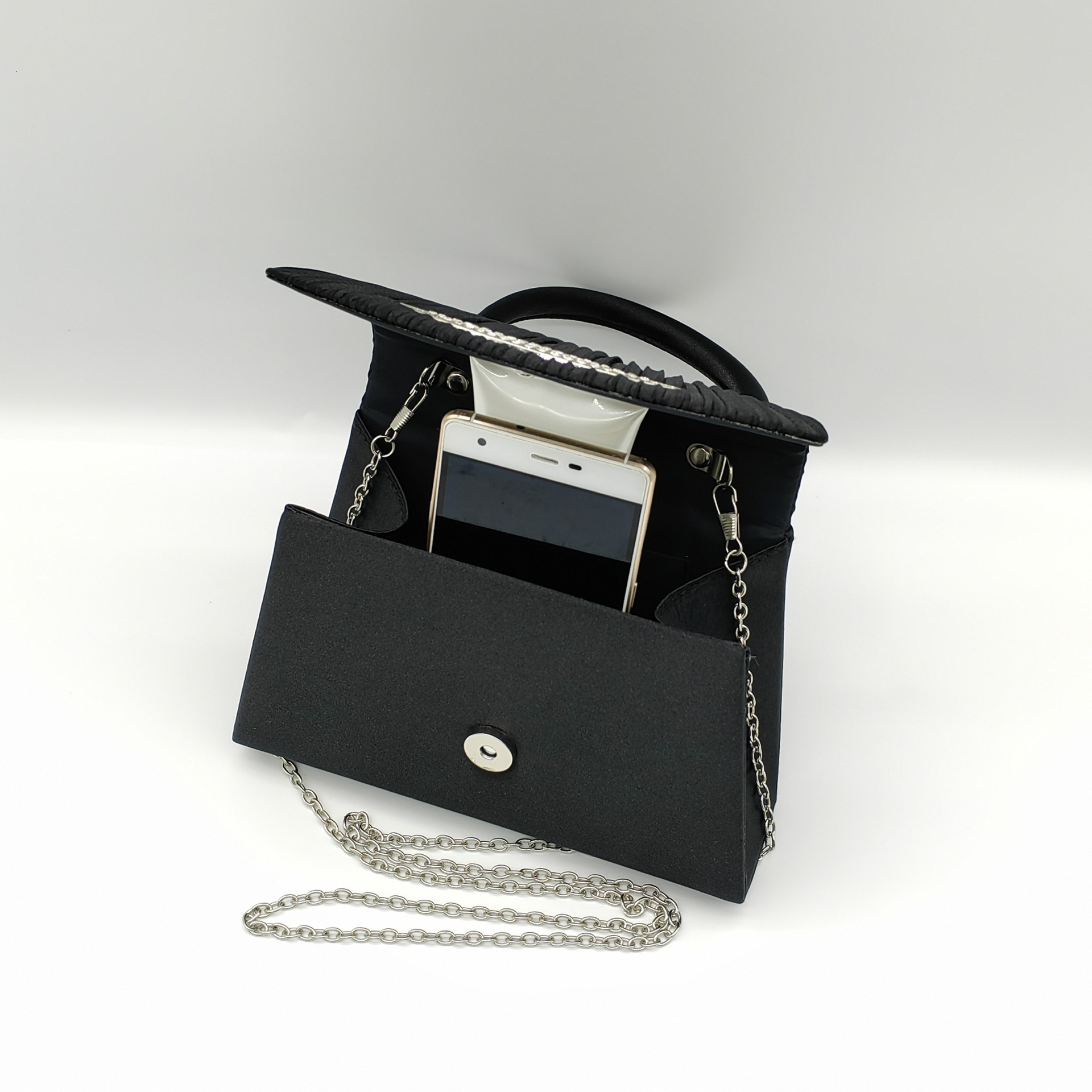 New simulation silk folding handbag for women's high-end crossbody dinner wedding bride bag, socialite bag