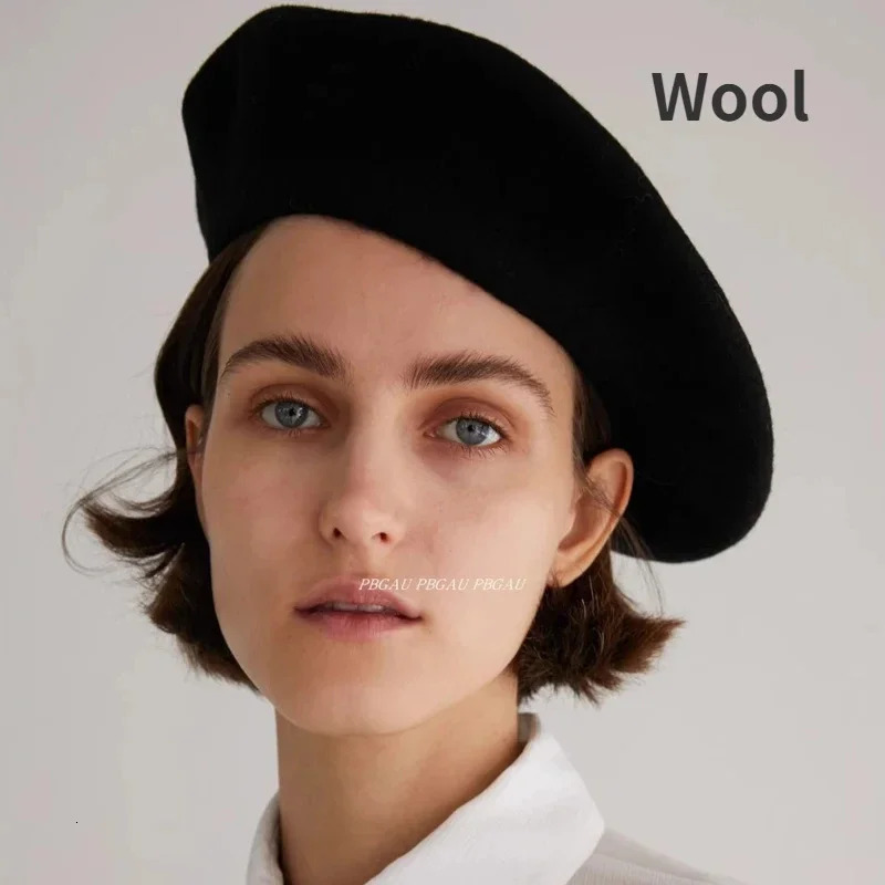 Big Size Wool Beret Women Men Large 60cm White Berets Warm Unisex French Winter Hat Female Painter Cap Chapeau Femme 241031