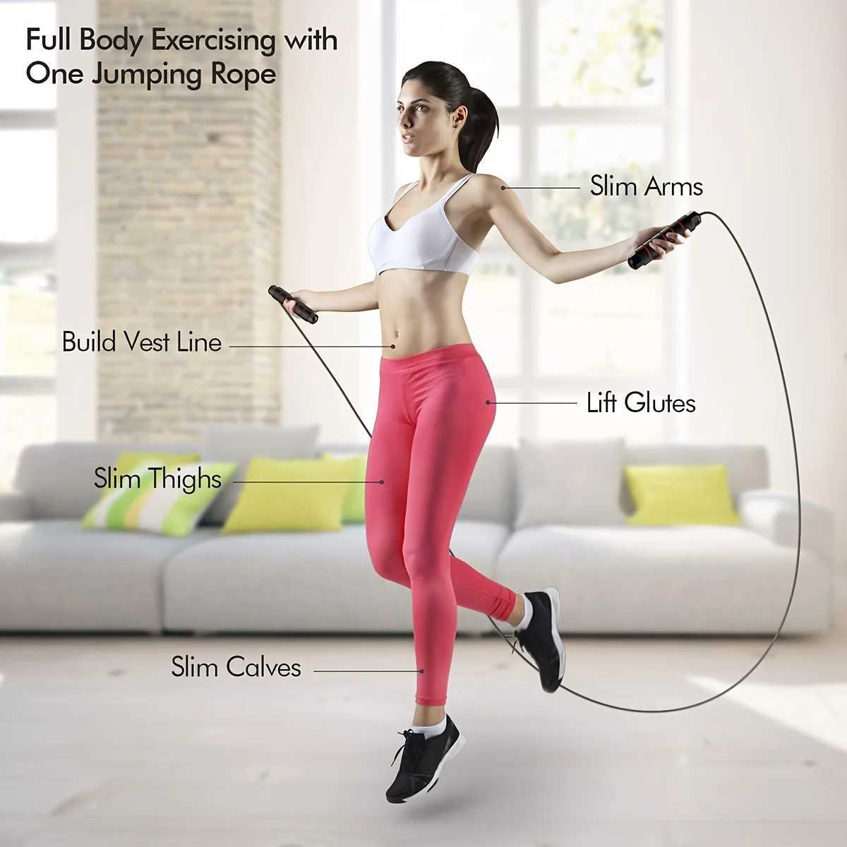 1 ski rope adjustable skipping rope used for aerobic exercise speed training weight loss fitnessW241101