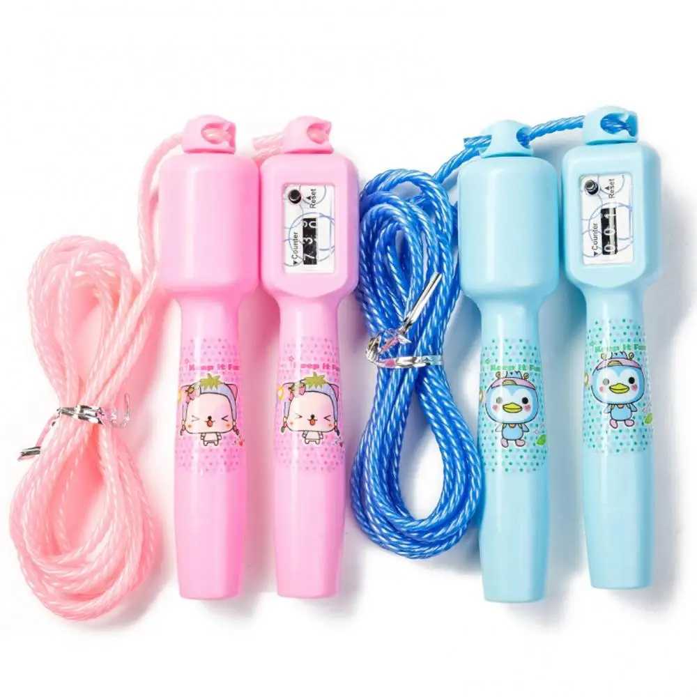 Jump rope adjustable cartoon counting kindergarten childrens body building jump ropeW241101