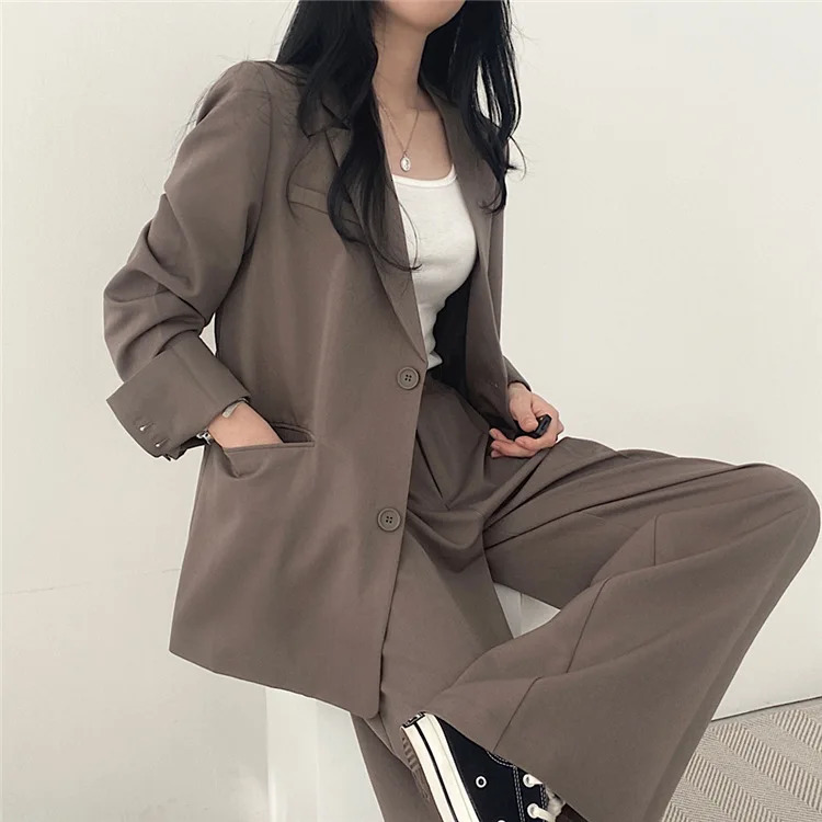 Fall Fashion Long Sleeve Blazer Mujer Pant Sets Blazers Women Casual Womens 2 Piece Outfit Set Suits Outwear 240329