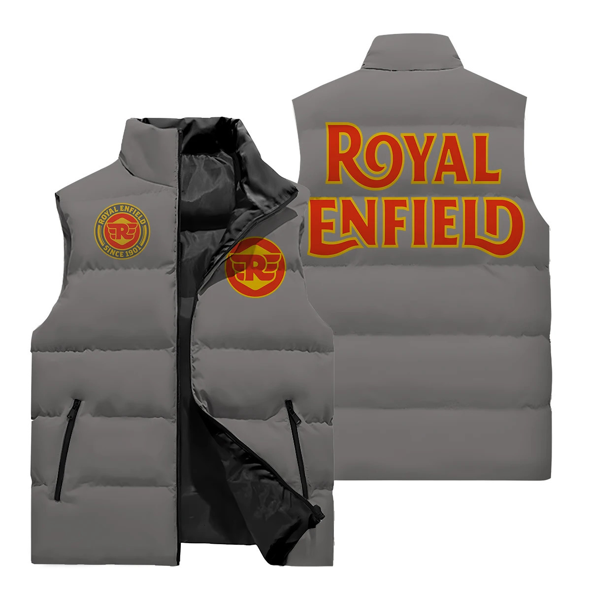 Oversized jacket down vest sleeveless zipper coat winter mens fashionable and warm thick stand up collar dow 241024