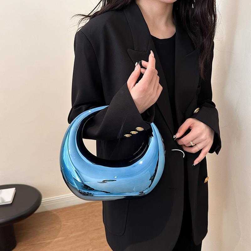 CMM Popular Bag for Women New Fashion Candy Colored and Stylish Wrist Shiny Acrylic Dumpling Bag