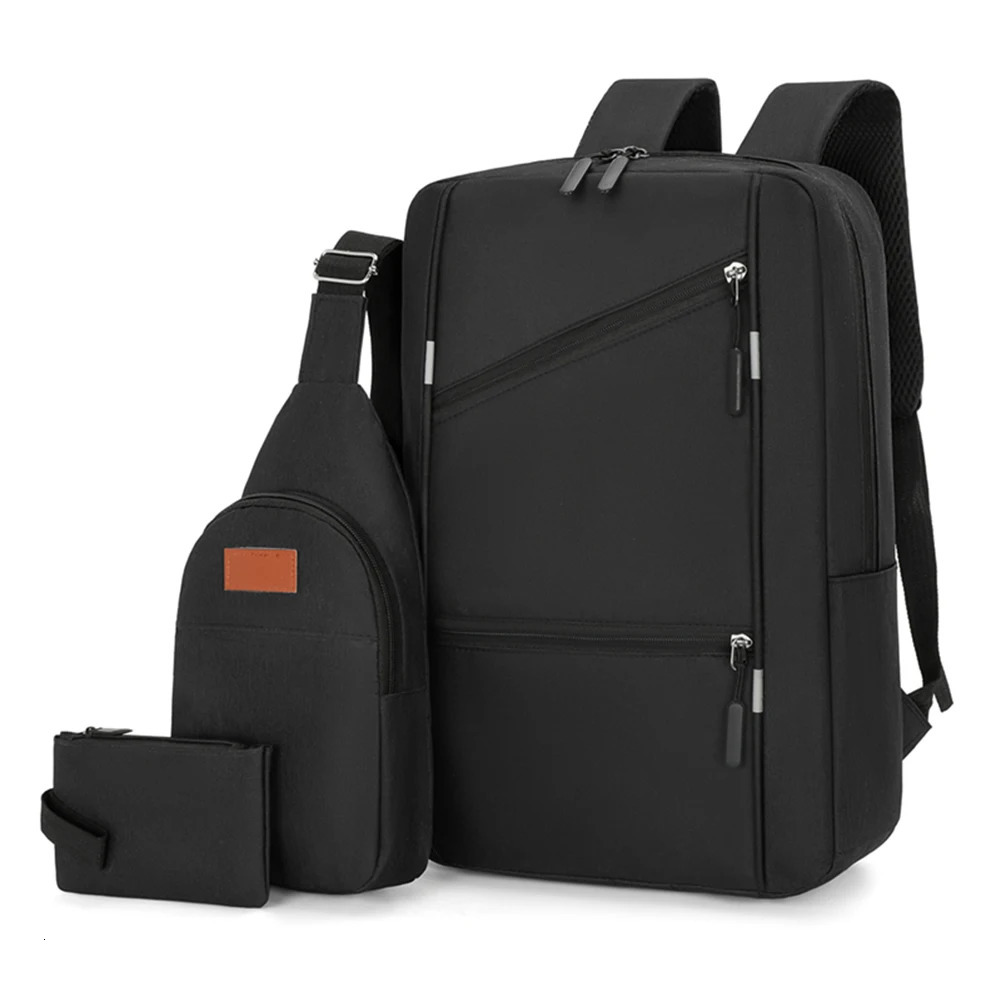 3pcs Casual Bags Sets Laptop Backpack Travel Book Multifunction Versatile School With USB Interface for Outdoor 241029