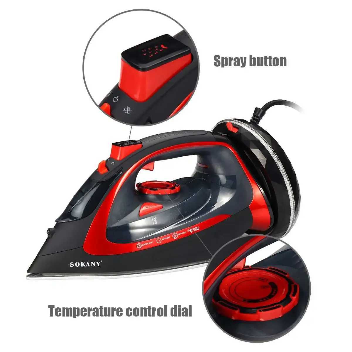 2400W Electric Steam Iron 220V Cordless Charging Steam Iron 5-speed Adjustable Clothing Iron ABS+Ceramic Base Plate Y241101