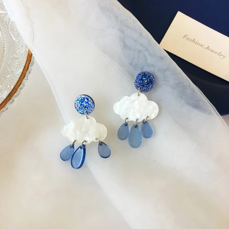 Korean Style Trend Earrings Creative Retro Cloud Lightning Asymmetric Dangle Earring Girl Wedding Party Sweet Jewelry Gifts 241031